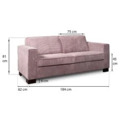 Bank Stuttgart 3-zits - Ribcord - Roze 9 Bank Stuttgart 3-zits - Ribcord - Roze -Meubelwinkel 81023420 9600