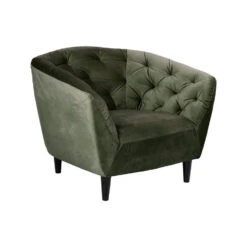 Fauteuil Thyrza - Fluweel - Groen -Meubelwinkel 81025840 0100