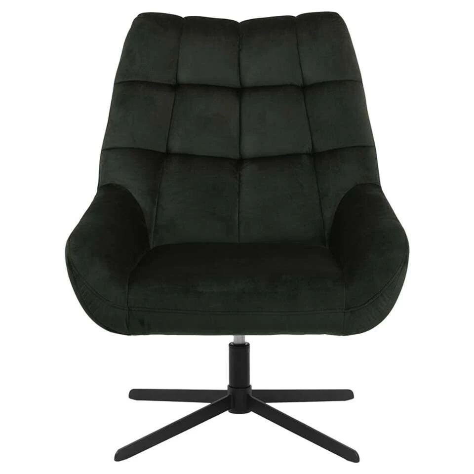 Fauteuil Devin - Stof - Donkergroen 4 Fauteuil Devin - Stof - Donkergroen - Afbeelding 2