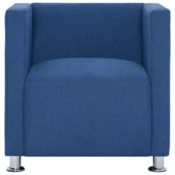 VidaXL Fauteuil Kubus Stof Blauw -Meubelwinkel 8141a4bf4b134937906ea791a6728da3