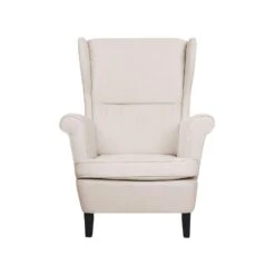 Beliani Oorfauteuil ABSON - Beige Polyester -Meubelwinkel 84695a039fcb4624bc55cf1d271604a2