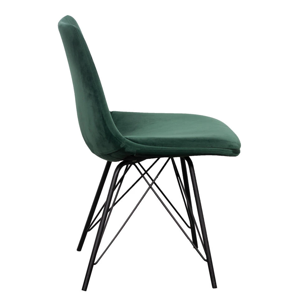 Giga Meubel Eetkamerstoel Set Van 2 - Velvet Groen - Zithoogte 48cm 4 Giga Meubel Eetkamerstoel Set Van 2 - Velvet Groen - Zithoogte 48cm - Afbeelding 2