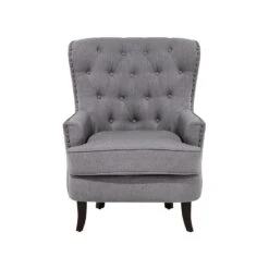 Beliani Fauteuil VIBORG - Grijs Polyester -Meubelwinkel 8b90b653f2494a4da1f49f41f91d5910