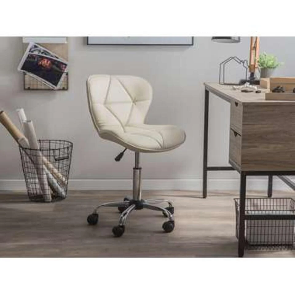 Beliani Bureaustoel VALETTA - Beige Kunstleer 4 Beliani Bureaustoel VALETTA - Beige Kunstleer - Afbeelding 2