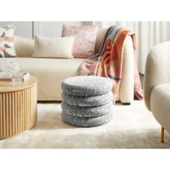 Beliani Poef BREWTON - Grijs Fluweel -Meubelwinkel 9a6a07f8504b47c8932ed9281a80ba19