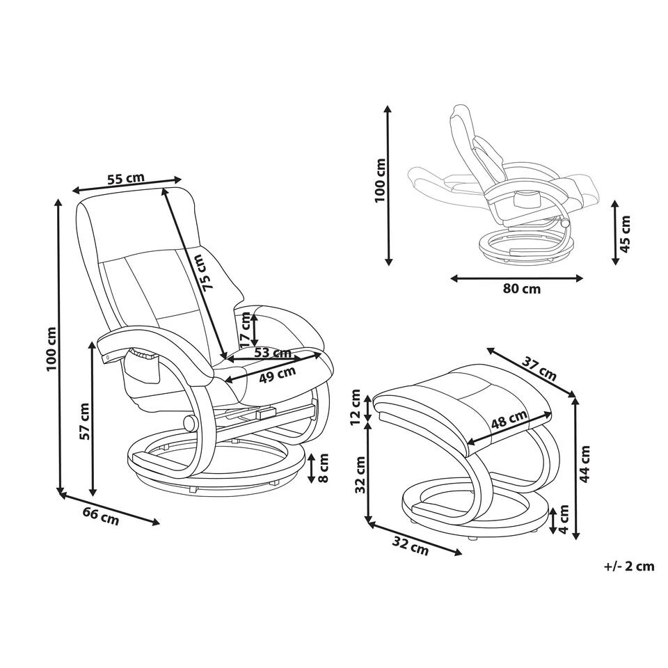 Beliani Massagestoel FORCE - Beige Kunstleer 5 Beliani Massagestoel FORCE - Beige Kunstleer - Afbeelding 3