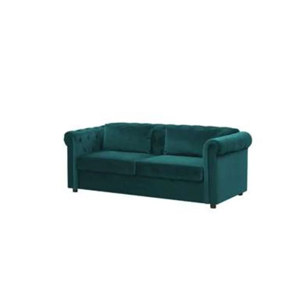 Beliani Driezitsbank - CHESTERFIELD Groen Fluweel 6 Beliani Driezitsbank - CHESTERFIELD Groen Fluweel - Afbeelding 4