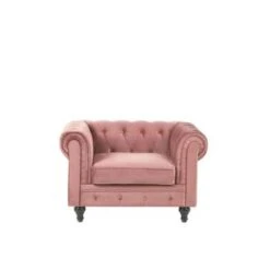 Beliani Fauteuil CHESTERFIELD - Roze Fluweel 8 Beliani Fauteuil CHESTERFIELD - Roze Fluweel -Meubelwinkel 9dba52478b294214abbccd8b0f59e540