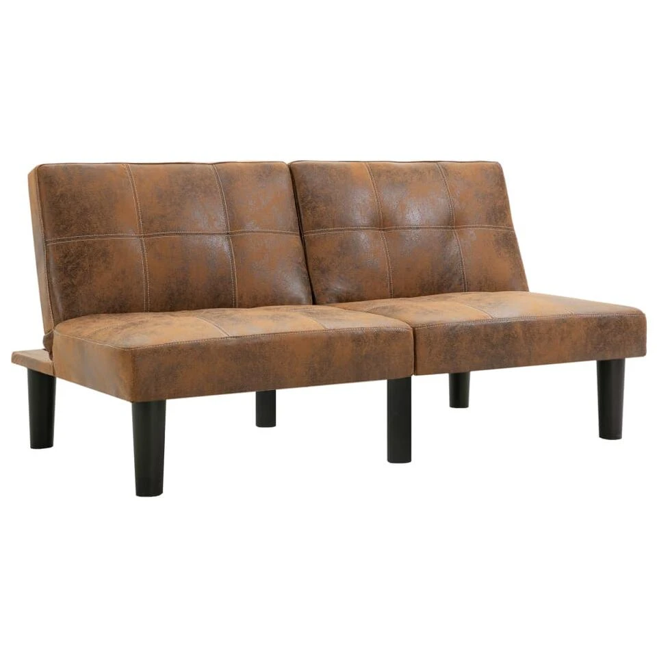 VidaXL Tweezitsbank Kunstsuède Bruin 5 VidaXL Tweezitsbank Kunstsuède Bruin - Afbeelding 3