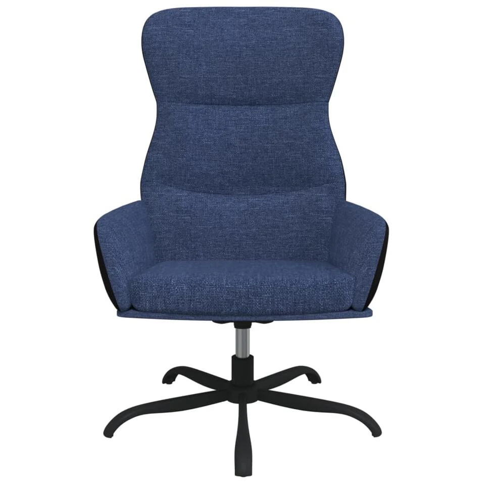 VidaXL Relaxstoel Met Voetensteun Stof Blauw 6 VidaXL Relaxstoel Met Voetensteun Stof Blauw - Afbeelding 4