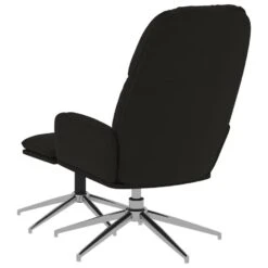 VidaXL Relaxstoel Met Voetenbank Kunstsuède Zwart -Meubelwinkel 9ffd65fd122445d0928b713635c8e800