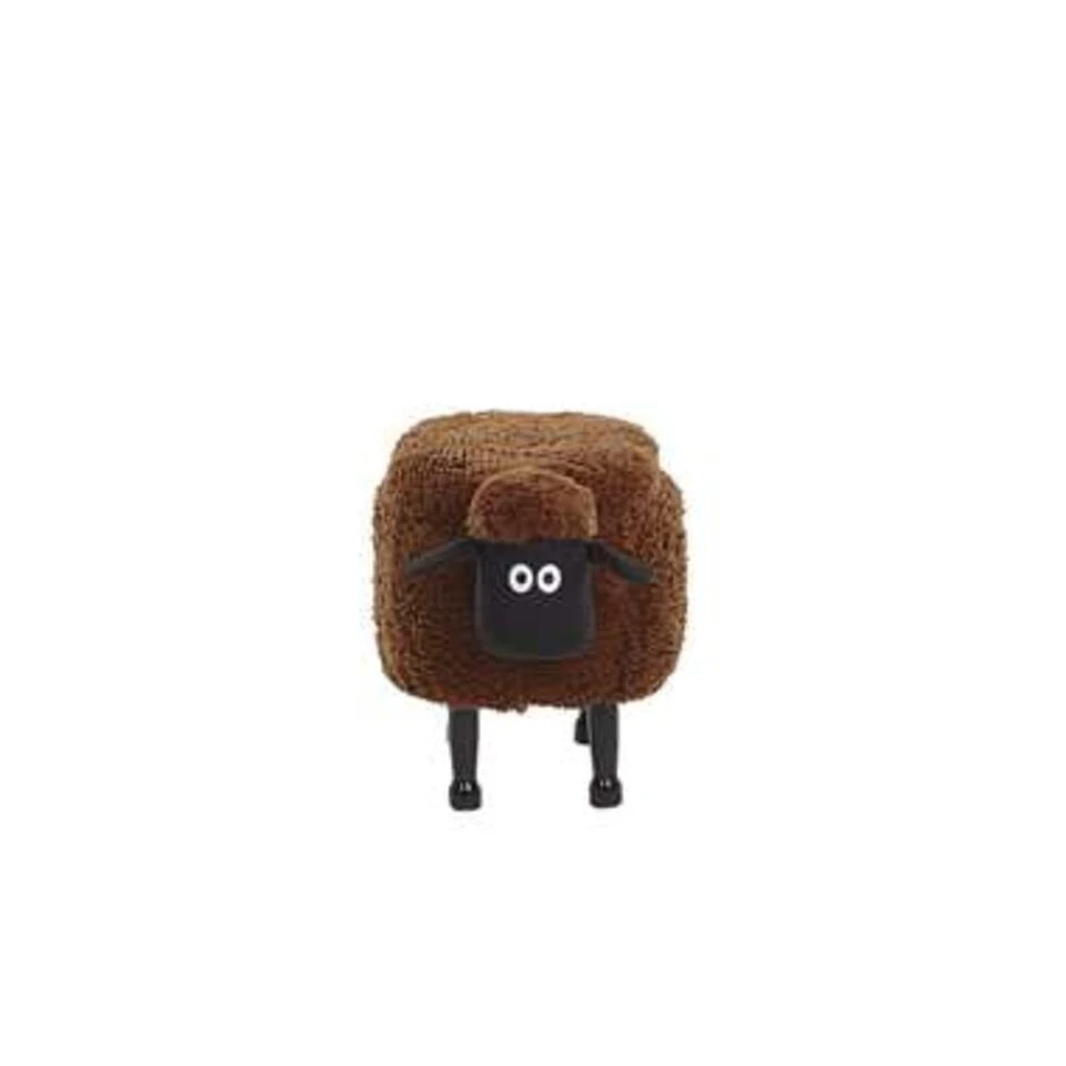 Beliani Dierenhocker SHEEP - Bruin Polyester 6 Beliani Dierenhocker SHEEP - Bruin Polyester - Afbeelding 4