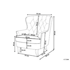 Beliani Fauteuil VIBORG - Grijs Polyester -Meubelwinkel ab4df196310044ba9aca4f6d2282fb37