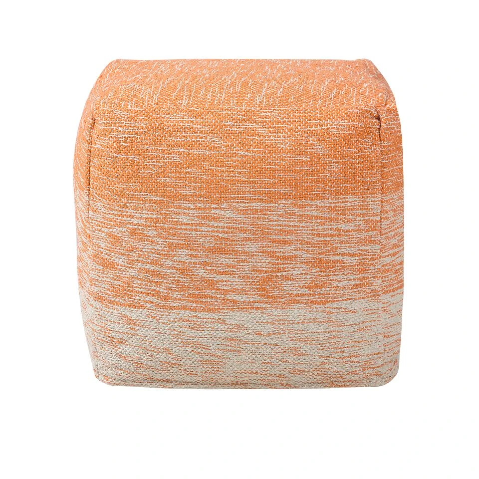 Beliani Poef HIRRI - Oranje Katoen 6 Beliani Poef HIRRI - Oranje Katoen - Afbeelding 4