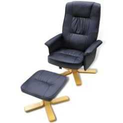 VidaXL Fauteuil Met Voetenbankje Kunstleer Zwart 9 VidaXL Fauteuil Met Voetenbankje Kunstleer Zwart -Meubelwinkel b04c8bc1b9e54529ade4a1ea0c3aa340