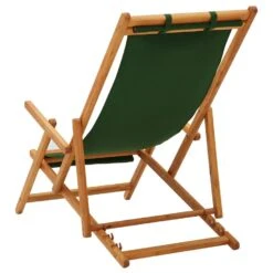 VidaXL Strandstoel Inklapbaar Massief Eucalyptushout En Stof Groen -Meubelwinkel b0b1fb620c3e4cdb8e8611ed55679802