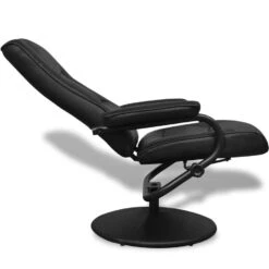 VidaXL Tv-fauteuil Met Voetenbankje Kunstleer Zwart -Meubelwinkel b4848636b5834f149d9bf40840e3bc1b