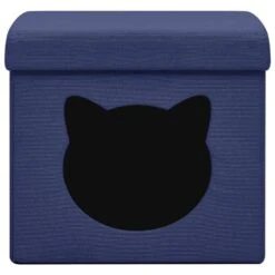 VidaXL Opbergkruk Met Kattenpatroon Inklapbaar Stof Blauw -Meubelwinkel b6851d1f8dcf459baf248feec7ca6eb6
