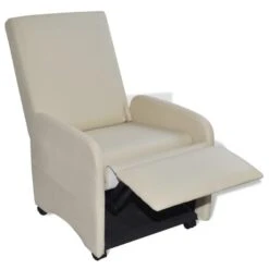 VidaXL Fauteuil Inklapbaar Kunstleer Crème -Meubelwinkel b9395a23aa684473b2e9afc39c502f7a