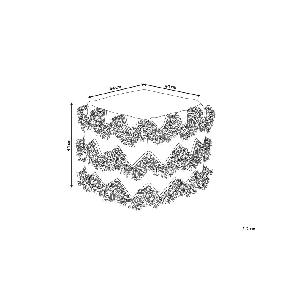 Beliani Poef NASHIK - Beige Katoen, Wol 5 Beliani Poef NASHIK - Beige Katoen, Wol - Afbeelding 3