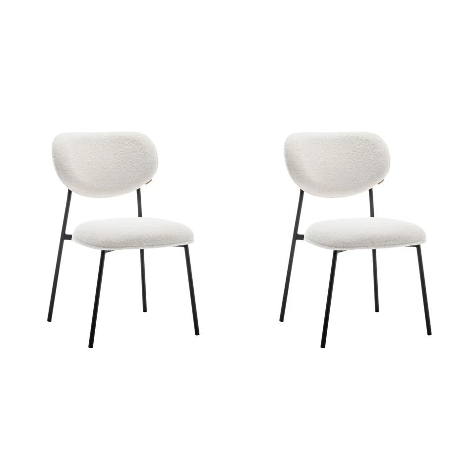 Furnihaus Eetkamerstoel Amalia Teddy Creme Set Van 2 4 Furnihaus Eetkamerstoel Amalia Teddy Creme Set Van 2 - Afbeelding 2