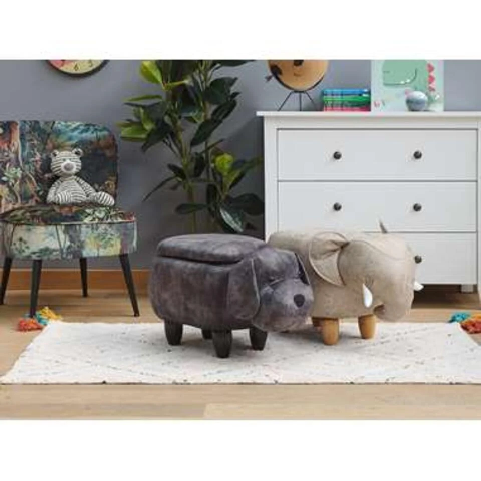 Beliani Dierenhocker DOGGY - Grijs Fluweel 4 Beliani Dierenhocker DOGGY - Grijs Fluweel - Afbeelding 2