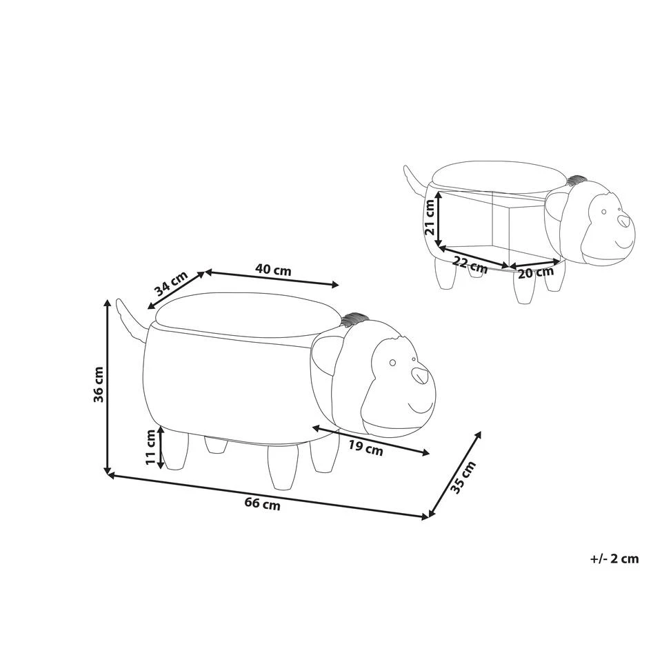 Beliani Dierenhocker MONKEY - Bruin Kunstleer 5 Beliani Dierenhocker MONKEY - Bruin Kunstleer - Afbeelding 3
