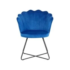 Beliani Fauteuil LOVELOCK - Blauw Fluweel -Meubelwinkel c3c8525aee464f618e06042caacf5466