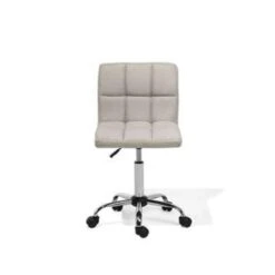 Beliani Bureaustoel MARION - Beige Polyester -Meubelwinkel c62414fc946341fd9d9347bcdf9d3a58