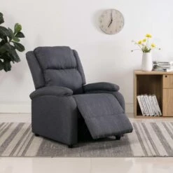 VidaXL Fauteuil Verstelbaar Stof Donkergrijs -Meubelwinkel cc693425fe984cad9c4a074277e56df2