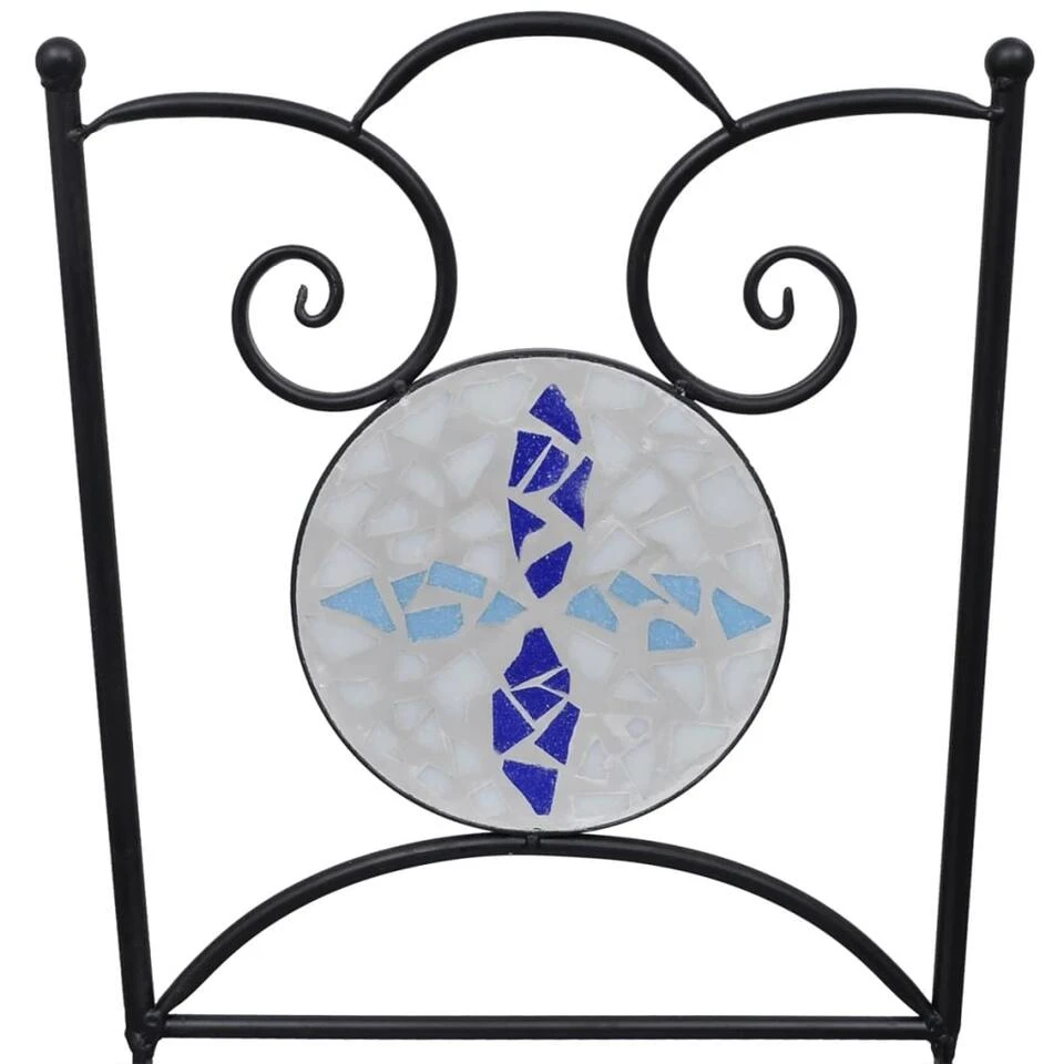 VidaXL Bistrostoelen Inklapbaar 2 St Keramiek Blauw En Wit 6 VidaXL Bistrostoelen Inklapbaar 2 St Keramiek Blauw En Wit - Afbeelding 4