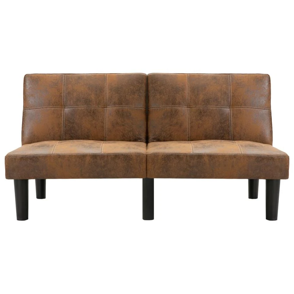 VidaXL Tweezitsbank Kunstsuède Bruin 6 VidaXL Tweezitsbank Kunstsuède Bruin - Afbeelding 4