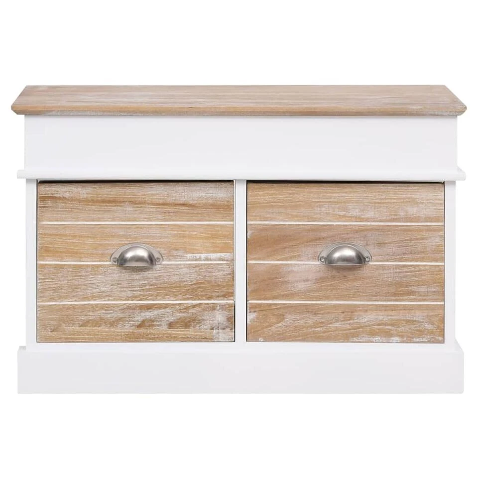 VidaXL Halbank 70x35x45 Cm Paulowniahout 4 VidaXL Halbank 70x35x45 Cm Paulowniahout - Afbeelding 2