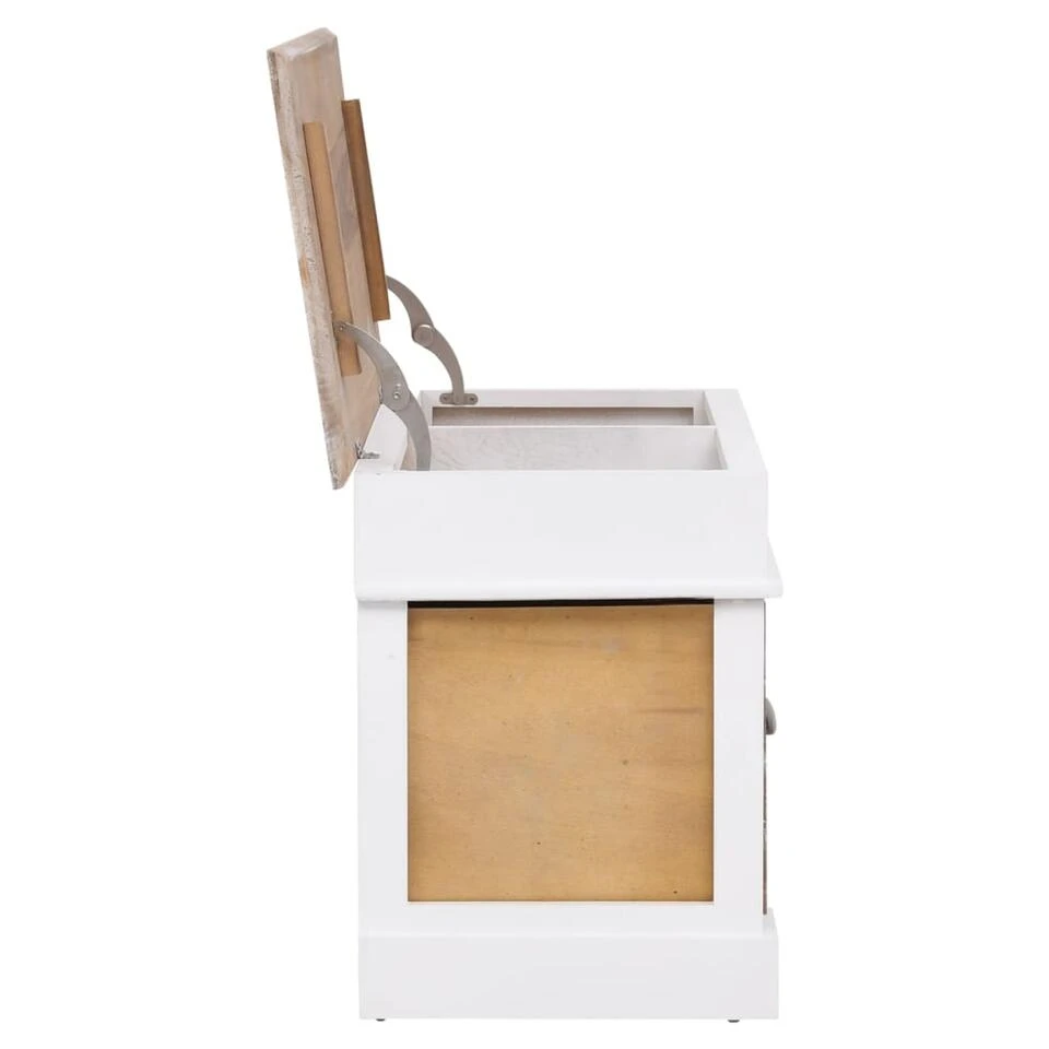 VidaXL Halbank 70x35x45 Cm Paulowniahout 6 VidaXL Halbank 70x35x45 Cm Paulowniahout - Afbeelding 4