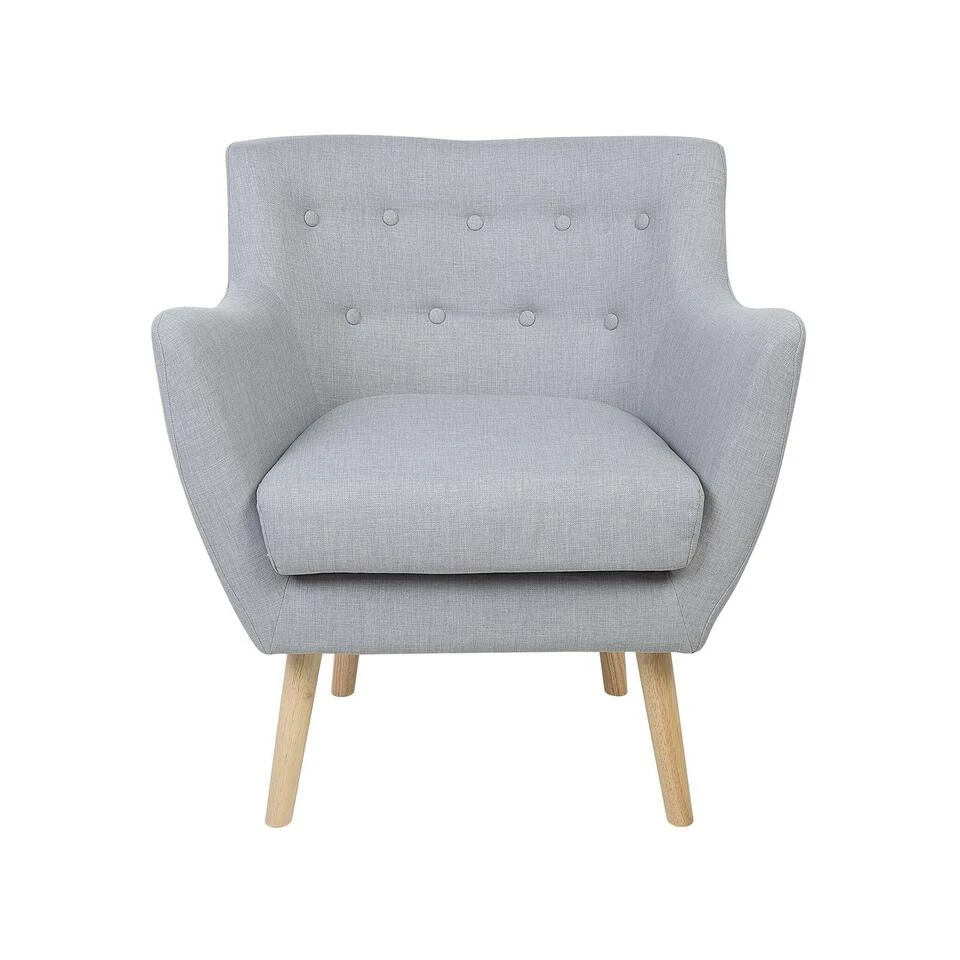 Beliani Fauteuil DRAMMEN - Grijs Polyester 6 Beliani Fauteuil DRAMMEN - Grijs Polyester - Afbeelding 4