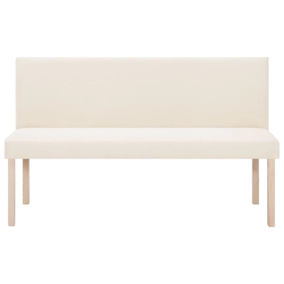 VidaXL Bankje 139,5 Cm Polyester Crème 5 VidaXL Bankje 139,5 Cm Polyester Crème - Afbeelding 3
