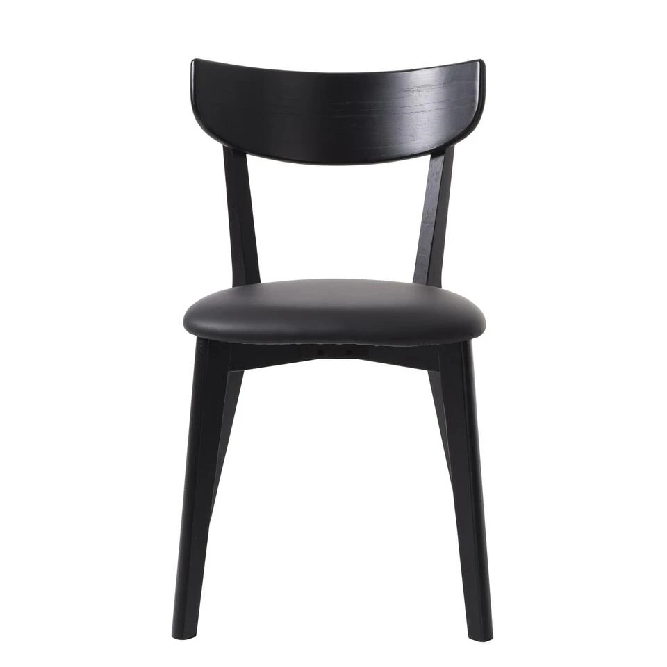 Giga Meubel Eetkamerstoel Kunstleer - Zwart - Hout -Stoel Pero 4 Giga Meubel Eetkamerstoel Kunstleer - Zwart - Hout -Stoel Pero - Afbeelding 2