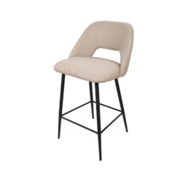 Giga Meubel Barstoel Taupe - Stof - 50x55x91cm - Barstoel Nissa -Meubelwinkel ee412bf61aa94d82968c1d207fa0a8d0