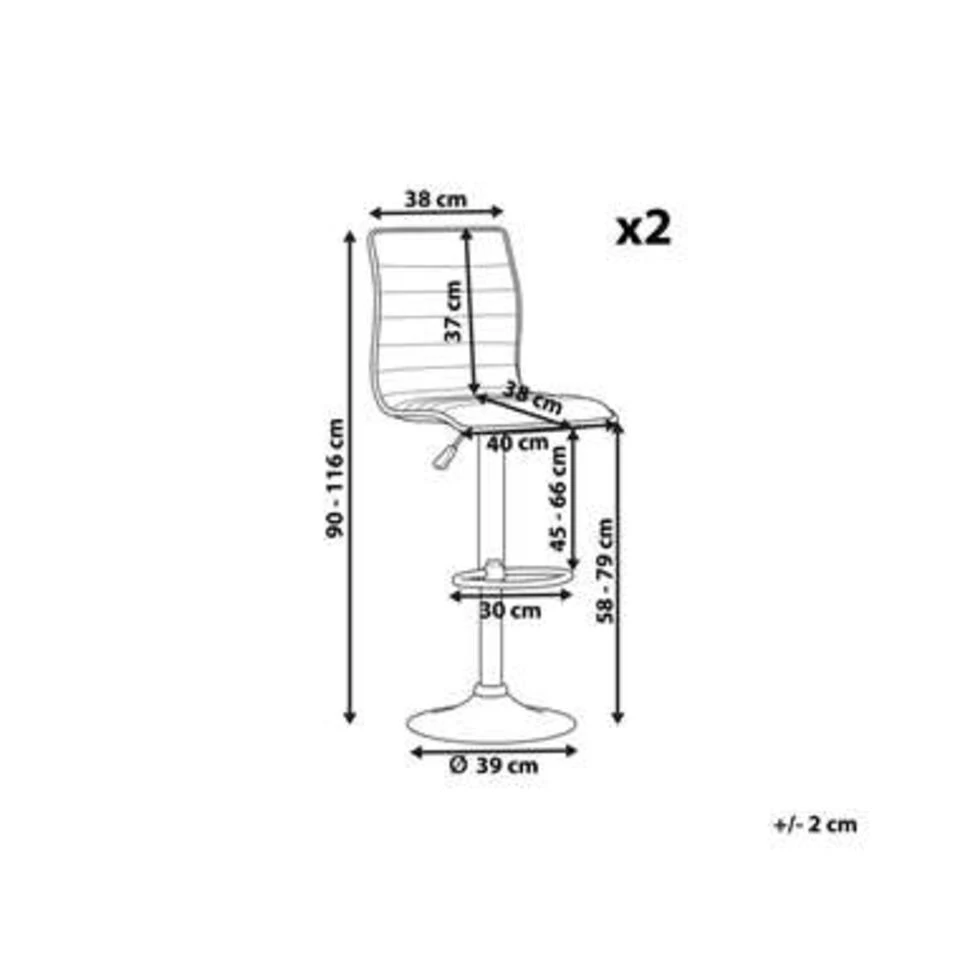 Beliani Barkruk LUCERNE - Zwart Kunstleer 6 Beliani Barkruk LUCERNE - Zwart Kunstleer - Afbeelding 4