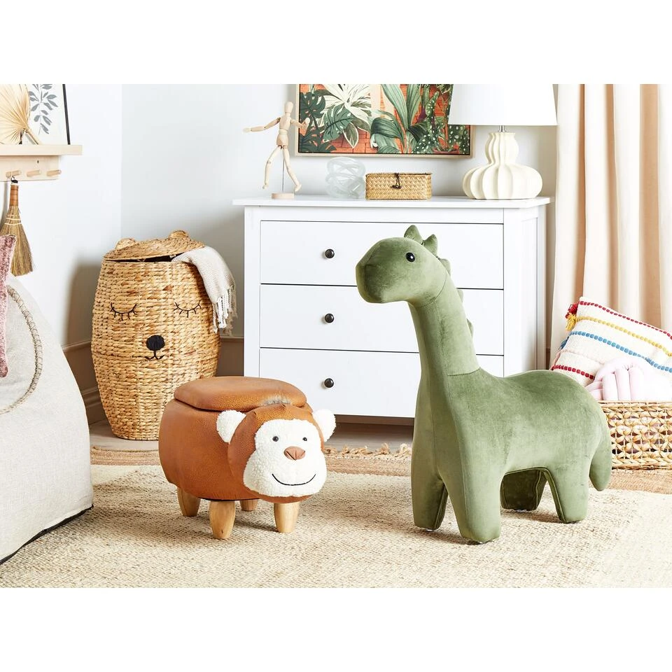 Beliani Dierenhocker MONKEY - Bruin Kunstleer 4 Beliani Dierenhocker MONKEY - Bruin Kunstleer - Afbeelding 2