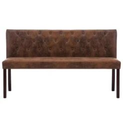 VidaXL Bankje 148,5 Cm Kunstsuède Bruin -Meubelwinkel f06cc1f1908e41149b76d62145e818a0