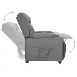 VidaXL Fauteuil Verstelbaar Stof Lichtgrijs -Meubelwinkel f23644ccc2e5448dbfeb701922baeed3