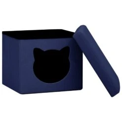 VidaXL Opbergkruk Met Kattenpatroon Inklapbaar Stof Blauw -Meubelwinkel f2a957418d6c46faa244dab717f5b147