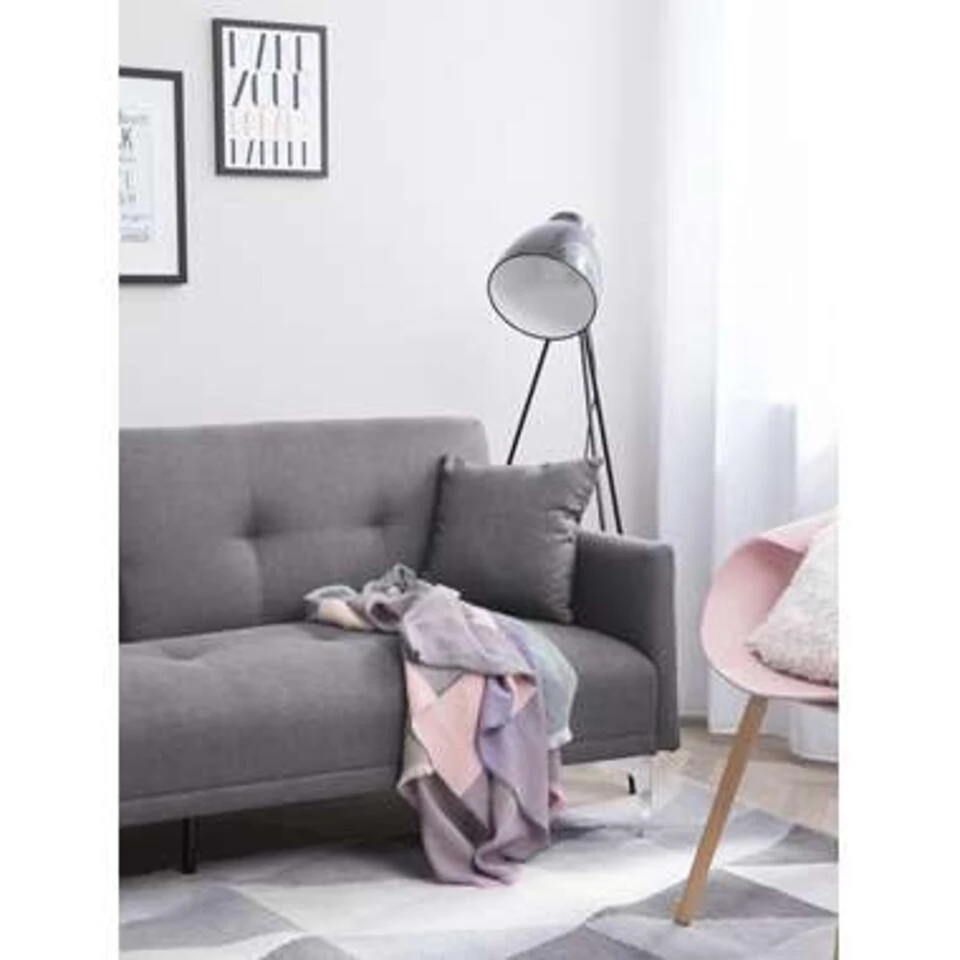 Beliani Slaapbank - LUCAN Grijs Polyester 5 Beliani Slaapbank - LUCAN Grijs Polyester - Afbeelding 3