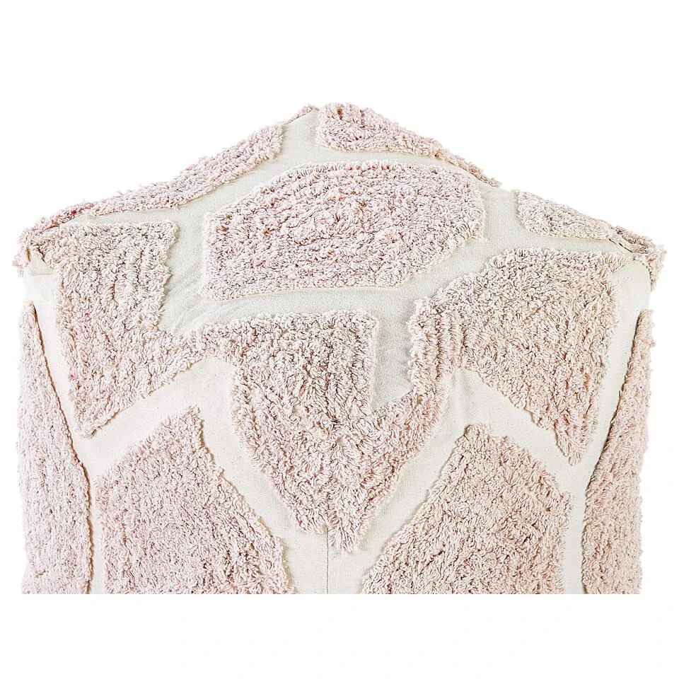 Beliani Poef ROJHAN - Beige Katoen 6 Beliani Poef ROJHAN - Beige Katoen - Afbeelding 4