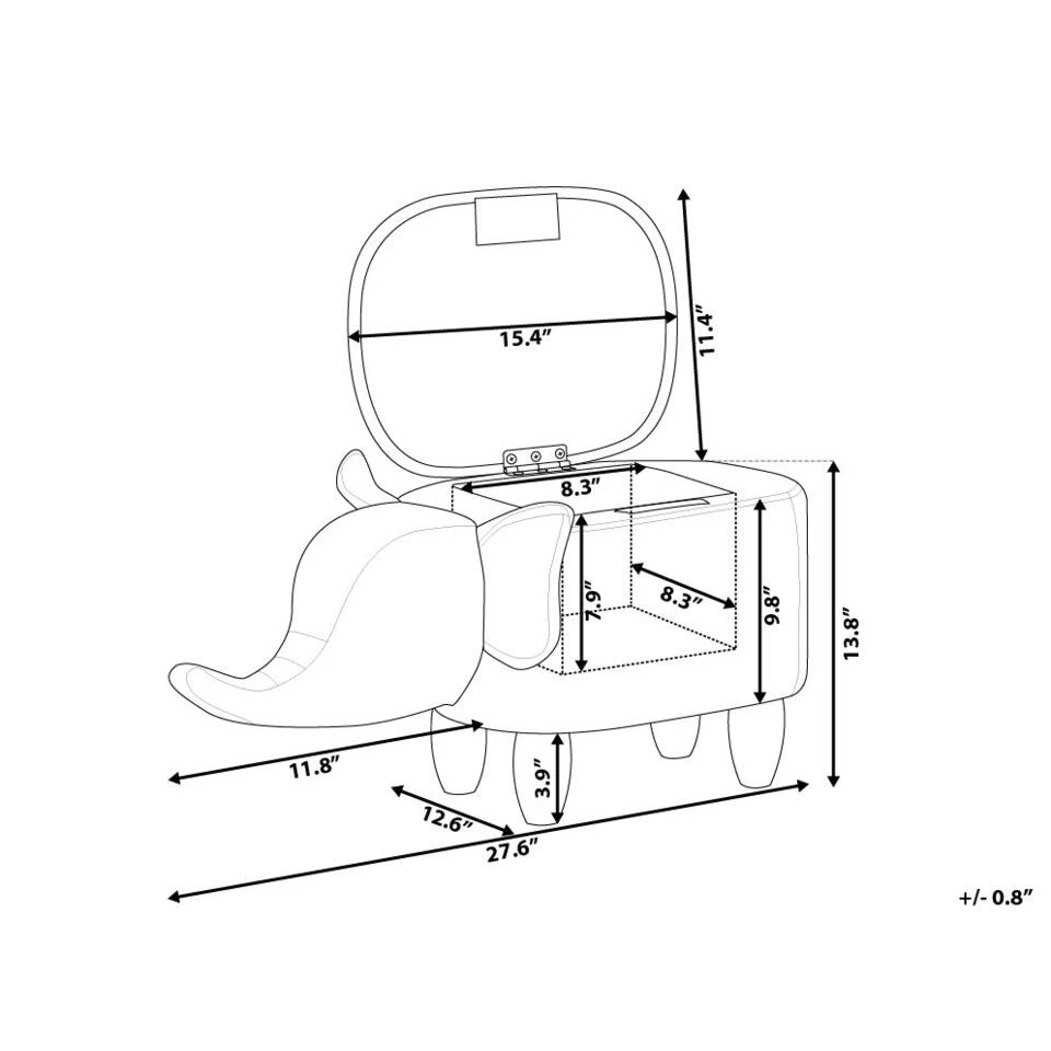 Beliani Dierenhocker ELEPHANT - Bruin Kunstleer 6 Beliani Dierenhocker ELEPHANT - Bruin Kunstleer - Afbeelding 4