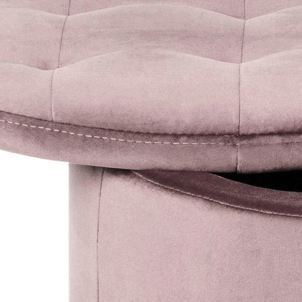 Sohome Poef Takeesha - Velvet - Roze 5 Sohome Poef Takeesha - Velvet - Roze - Afbeelding 3