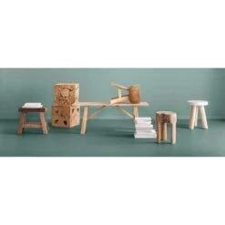 Decoratief Blok Naturel Teak Luuk - Bruin - 37x37x37 Cm -Meubelwinkel sf 11990793 1000